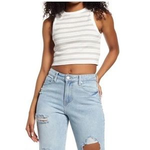 BP White Striped Tank Top 1X